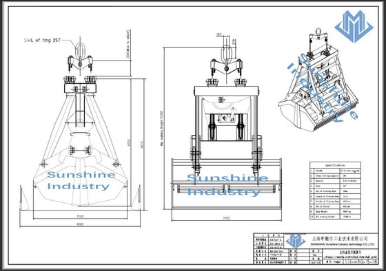 Draadloze Clamshell-Greepemmer Met afstandsbediening 15 Kubusmeter